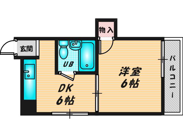 すみれプラザ長堂(1DK/2階)の間取り写真
