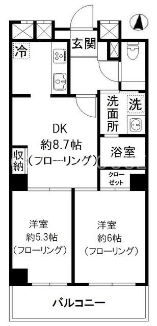 クリダイマンション(2DK/3階)の間取り写真