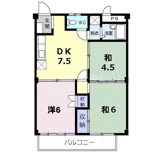 吉田ハイツ(3DK/2階)の間取り写真