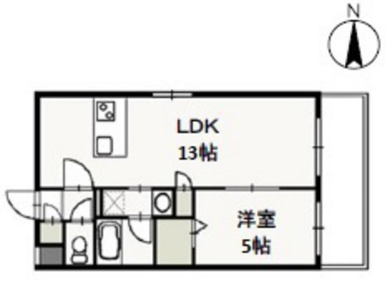 URBAN CENTURY 南方(1LDK/1階)の間取り写真