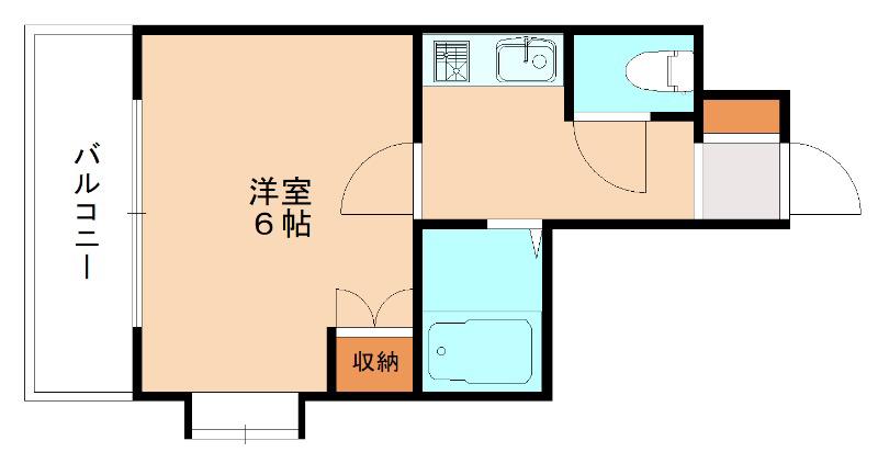 リファレンス小倉北(1K/5階)の間取り写真