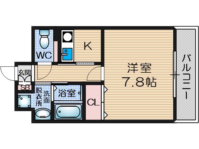 グラヴィール(1K/7階)の間取り写真
