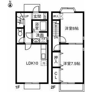 SHAL MAN昭和(2LDK/1階)の間取り写真