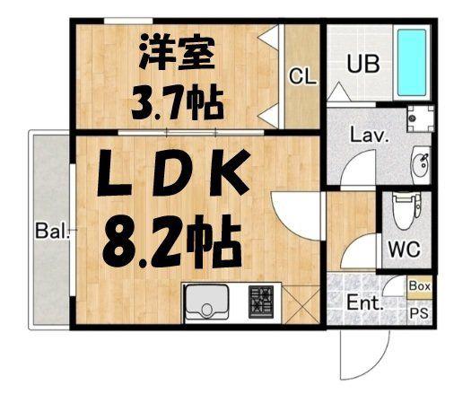 ジーメゾン東岩槻フェリシア(1LDK/2階)の間取り写真