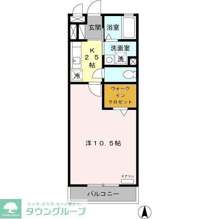 フローラルガーデン(1K/2階)の間取り写真