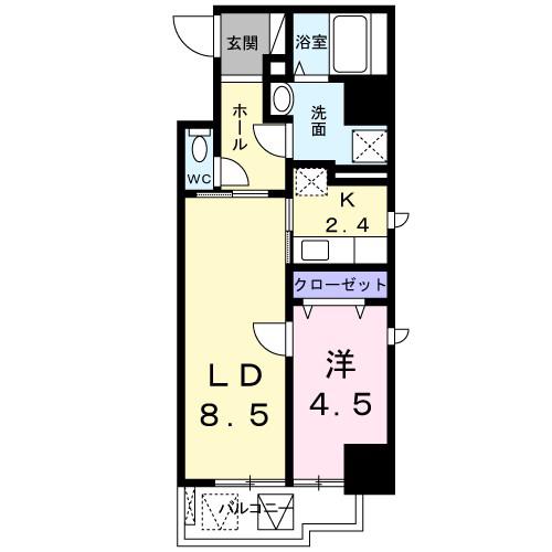 プラチナコート2(1LDK/4階)の間取り写真