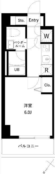 アーバンパーク行徳ステーションフロント(1K/2階)の間取り写真