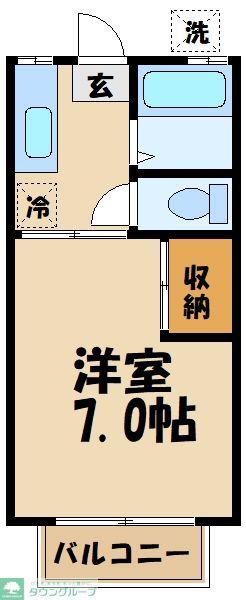 ピアシティナカムラ(1K/1階)の間取り写真