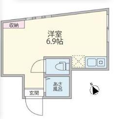 アーバンプレイス祐天寺(ワンルーム/1階)の間取り写真
