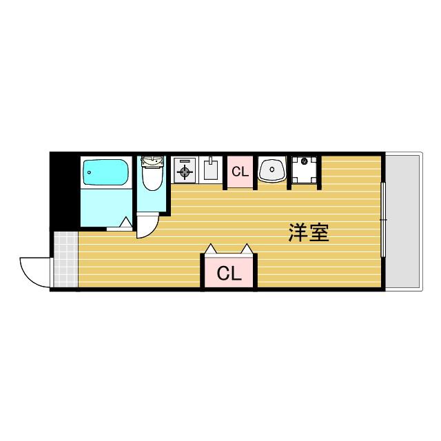 リーゼ北野(ワンルーム/4階)の間取り写真
