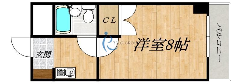 えんだら百歩(1K/6階)の間取り写真