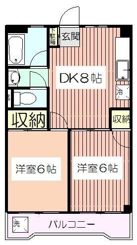 木口マンション(2DK/2階)の間取り写真