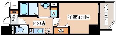 プレサンス三宮フラワーロード(1K/10階)の間取り写真
