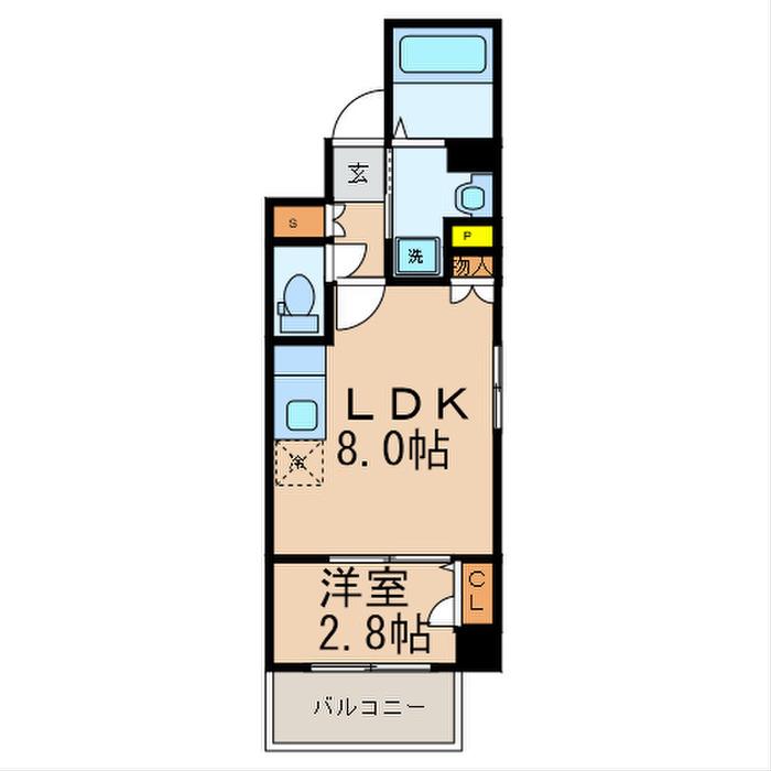 モダンパラッツォ大濠公園(1LDK/6階)の間取り写真