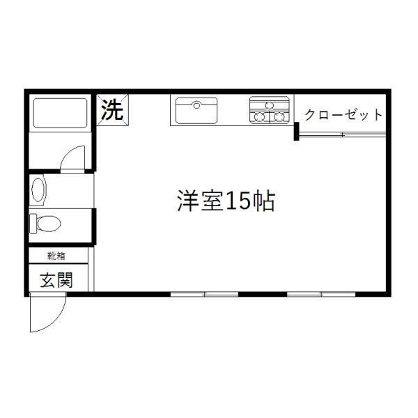 西武新宿線 東村山駅 徒歩17分 2階建 築24年(ワンルーム/1階)の間取り写真