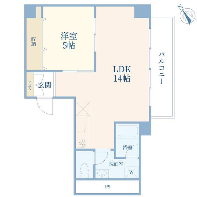 古河松原マンション(1LDK/12階)の間取り写真