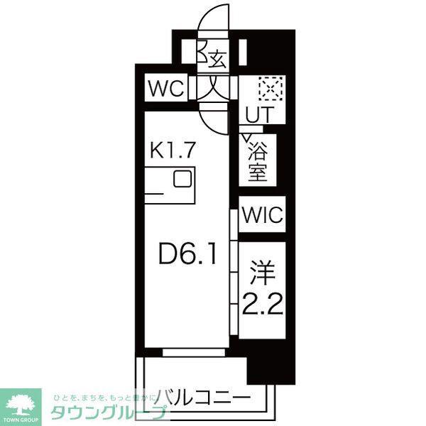 メイクスWアート上前津V(1DK/12階)の間取り写真
