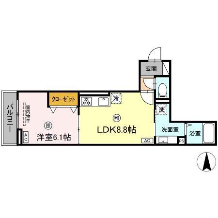 セレスティア東尾久(1LDK/3階)の間取り写真
