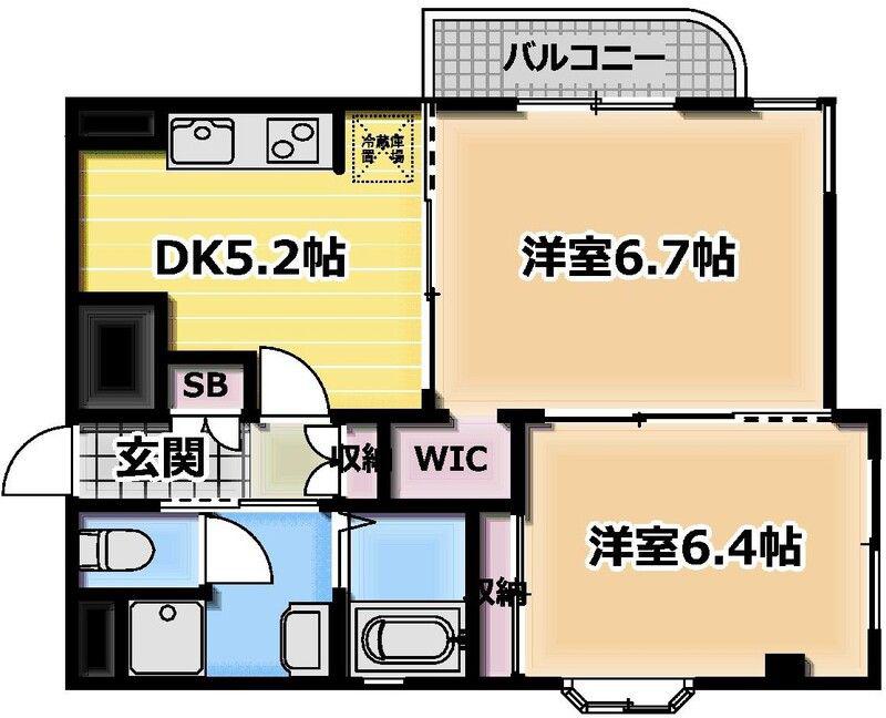石田ビル(2DK/4階)の間取り写真