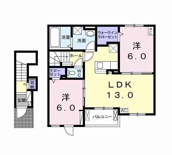 CONNECT(2LDK/2階)の間取り写真