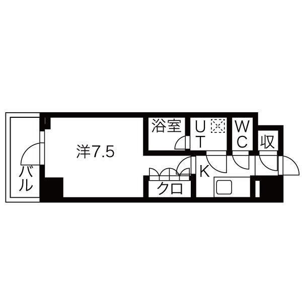 シーズンフラッツ高田馬場リバーサイド(1K/4階)の間取り写真