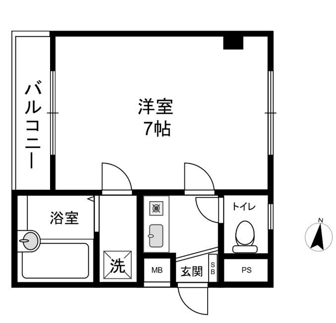 パレスナカシマ(1K/4階)の間取り写真