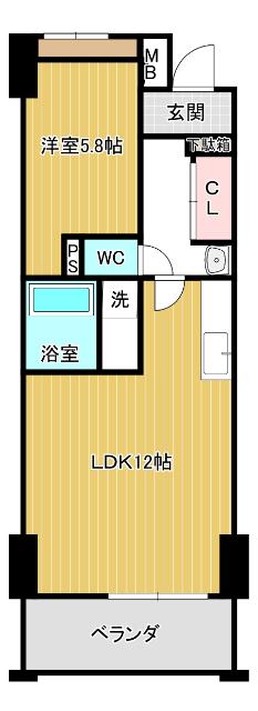 サクラーレ(1LDK/3階)の間取り写真