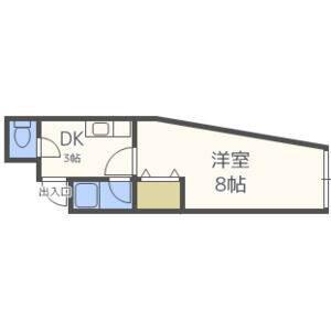 シティパークA棟(1K/3階)の間取り写真