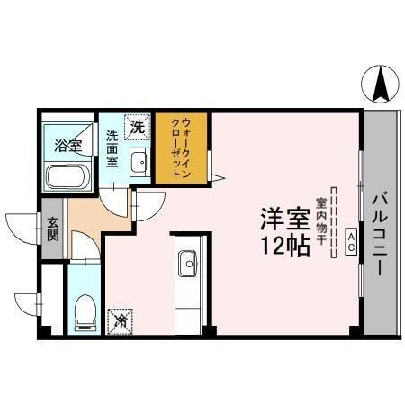 ポワールガーデン II(ワンルーム/3階)の間取り写真