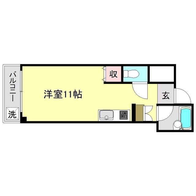 ハイツ17(ワンルーム/2階)の間取り写真