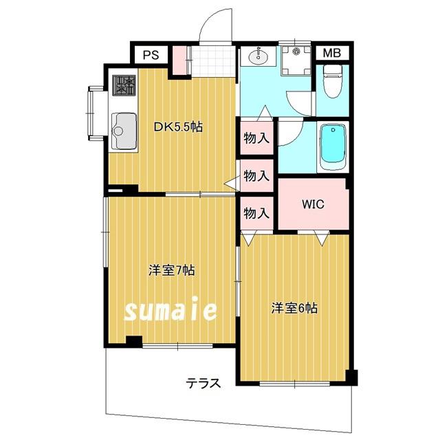 アドアップK(2DK/1階)の間取り写真