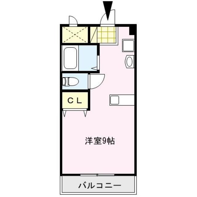 ピュアハウス(ワンルーム/4階)の間取り写真