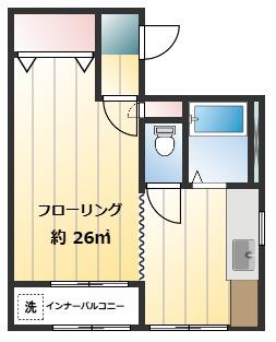 メゾンドテラ(ワンルーム/1階)の間取り写真