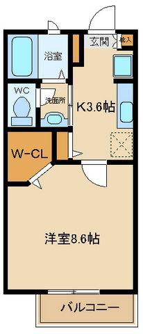 シャーメゾンけやき(1K/2階)の間取り写真