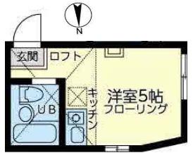 ユナイト岡沢パフェ・ドゥ・モンブラン(ワンルーム/1階)の間取り写真