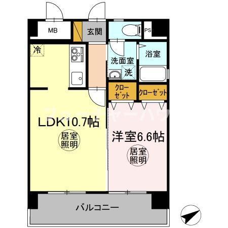 エミネンス大町(1LDK/7階)の間取り写真