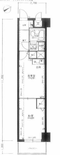 ライオンズプラザ町屋(1DK/2階)の間取り写真