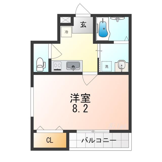 フジパレス百舌鳥赤畑町II番館(1K/3階)の間取り写真