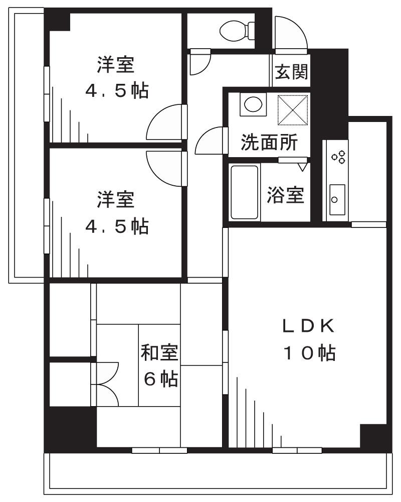 ラ・プリメーラ(3LDK/3階)の間取り写真