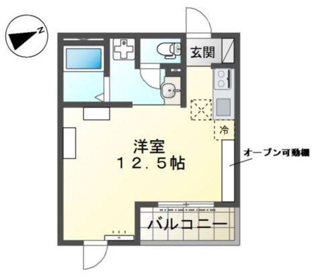 戸田市中町マンション工事(ワンルーム/1階)の間取り写真