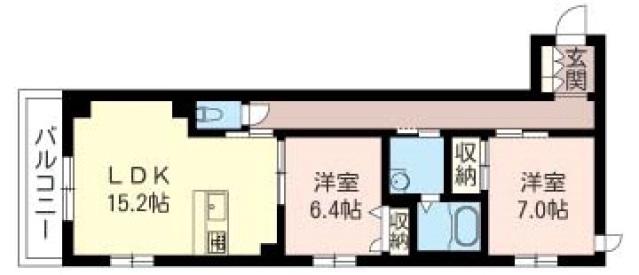 コンフォーザ鶴瀬西(2LDK/4階)の間取り写真