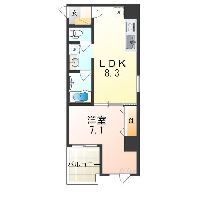 グランスイート(1LDK/3階)の間取り写真