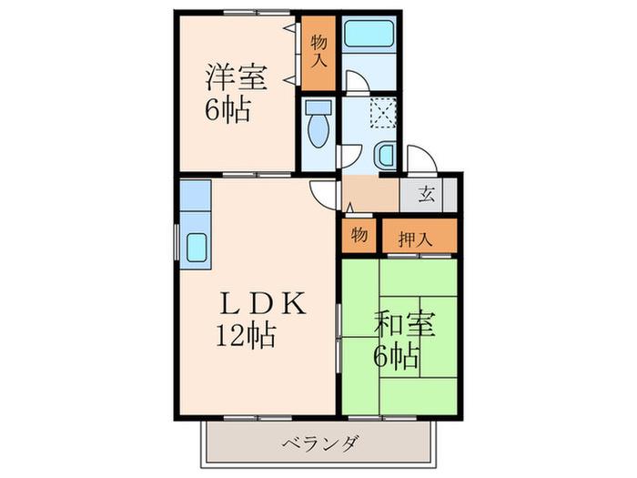 アザレアM-I(2LDK/2階)の間取り写真