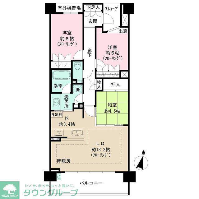 ザ・パークハウス東山レジデンス(3LDK/1階)の間取り写真
