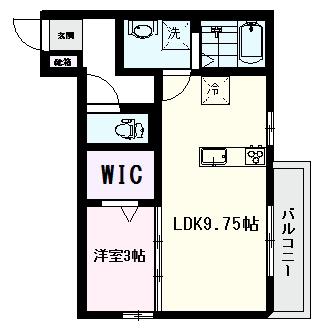 D-ROOM SUMON弁天橋(1LDK/3階)の間取り写真