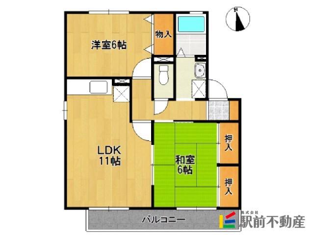 リシェスM B(2LDK/2階)の間取り写真