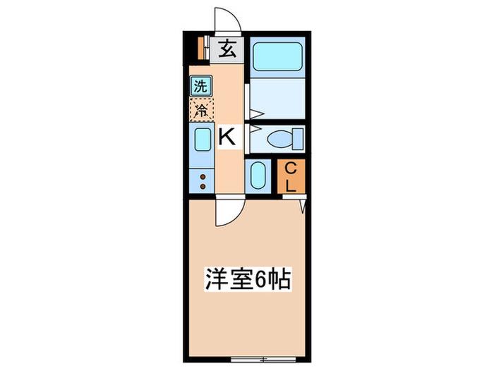 スカイビュー鷺沼(1K/1階)の間取り写真