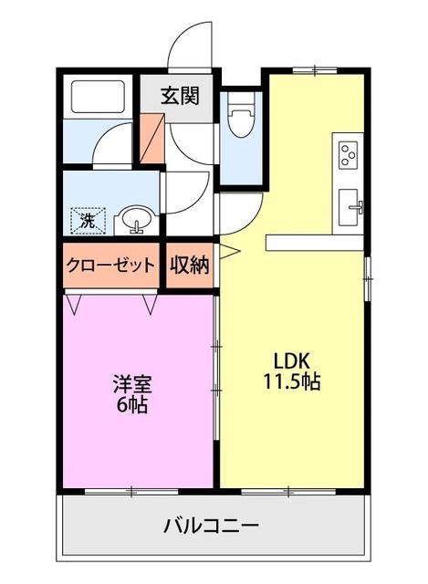 セグメント27くびき野(1LDK/2階)の間取り写真