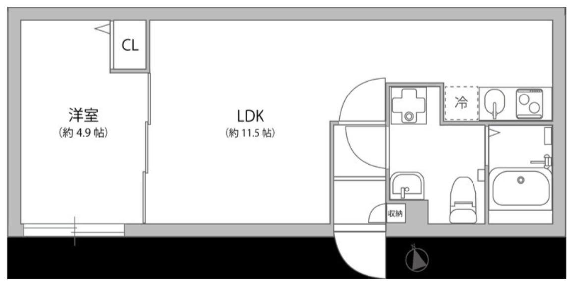 グランパーク大山(1LDK/4階)の間取り写真