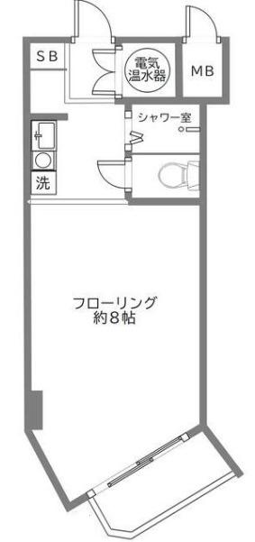 セザール伊勢佐木(ワンルーム/8階)の間取り写真